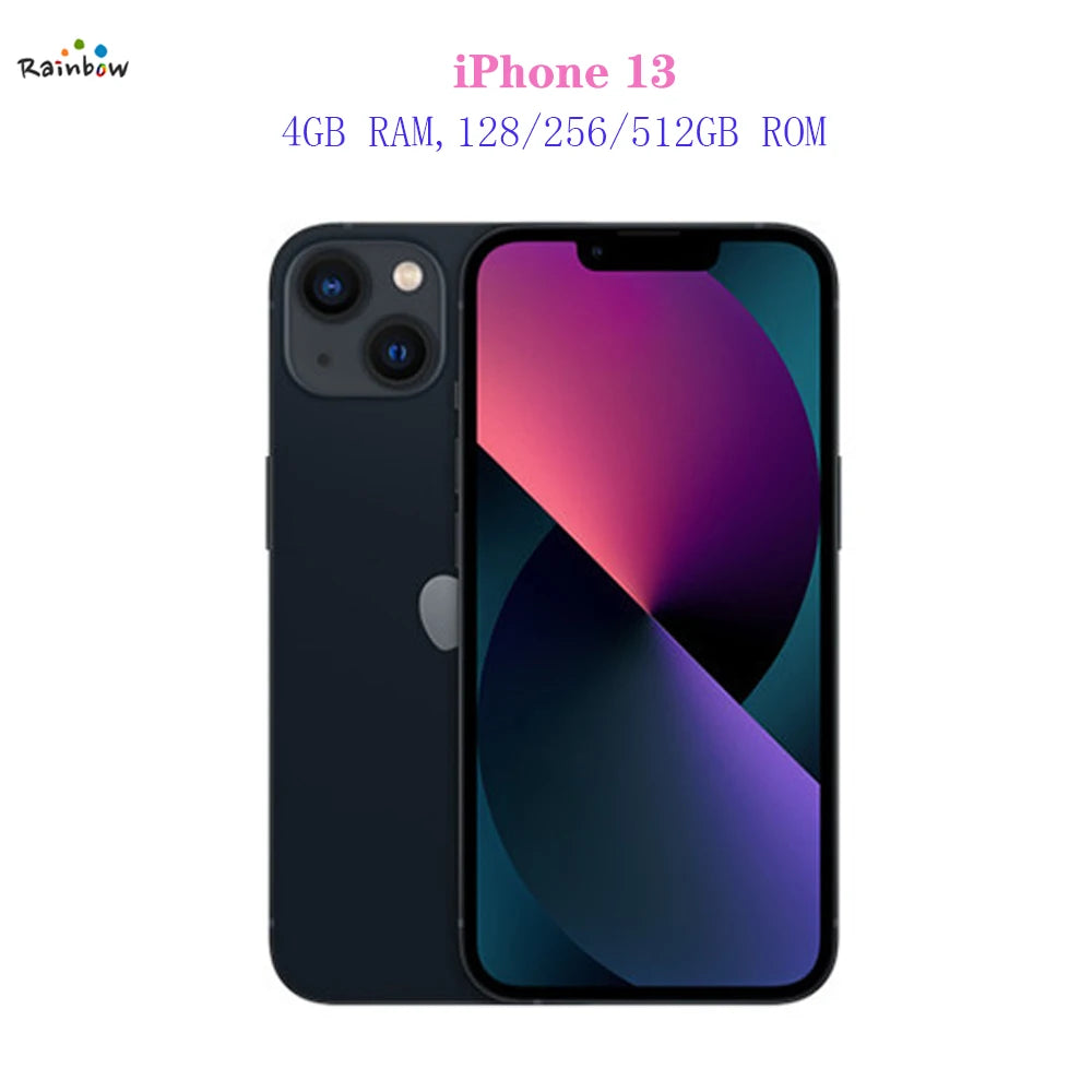 Face ID Original Apple iPhone 13 128GB/ 512GB 5G LTE Mobile Phone NFC IOS A15 Bionic Hexa Core 6.1'' 12MP&12MP 3240mAh