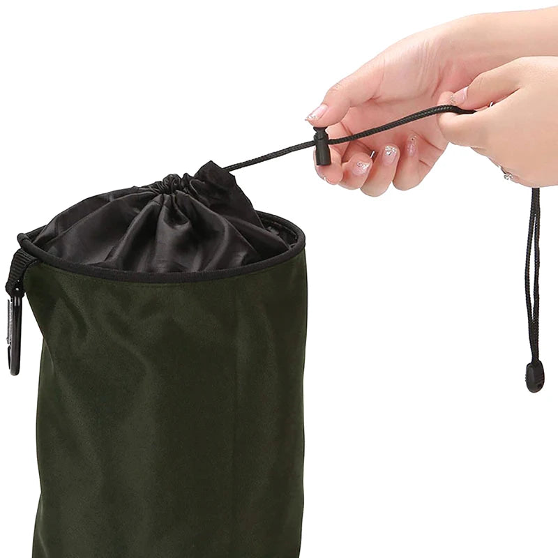 1Pc Black Oxford Storage Bucket Travel Outdoor Oxford Drawstring Bag Hanging Clothespin Bag Waterproof Peg Bag Laundry Bags