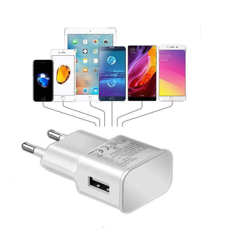 Wall USB Charger 1 Port EU plug For Samsung iphone Mobile Phone Charging Power supply Adapter Mini chargers Travel For xiaomi