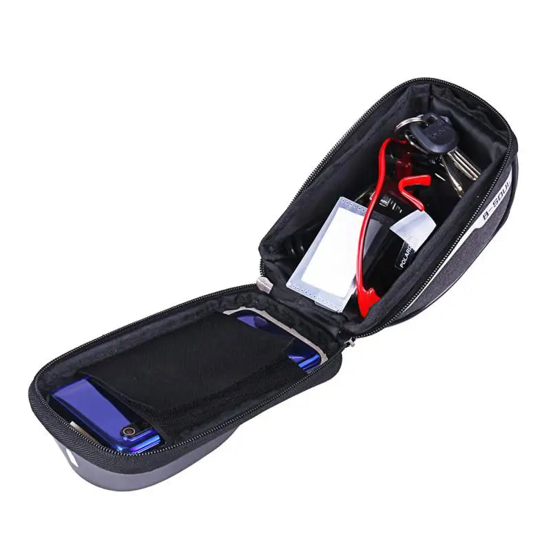 B-SOUL 6.5 Inches Bicycle Bag Waterproof MTB Tube Handlebar Bag Case Bicycle Mobile Phone Front Bag Cycling Bike Accessories