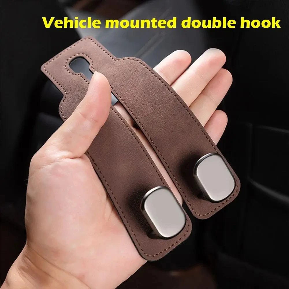 Car Seat Headrest Hook Universal Phone Holder Suede Hanging Hooks Car Interior Accessories for Tesla Kia BMW Audi2023