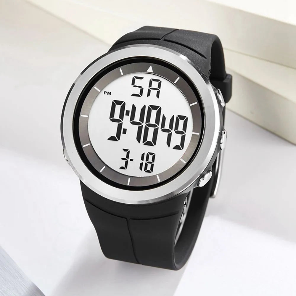 Mens Sports Watch 50m Waterproof Military Led Display Fashion Silicone Bracelet Men Wristwatches Multifunctional Alarm Clock