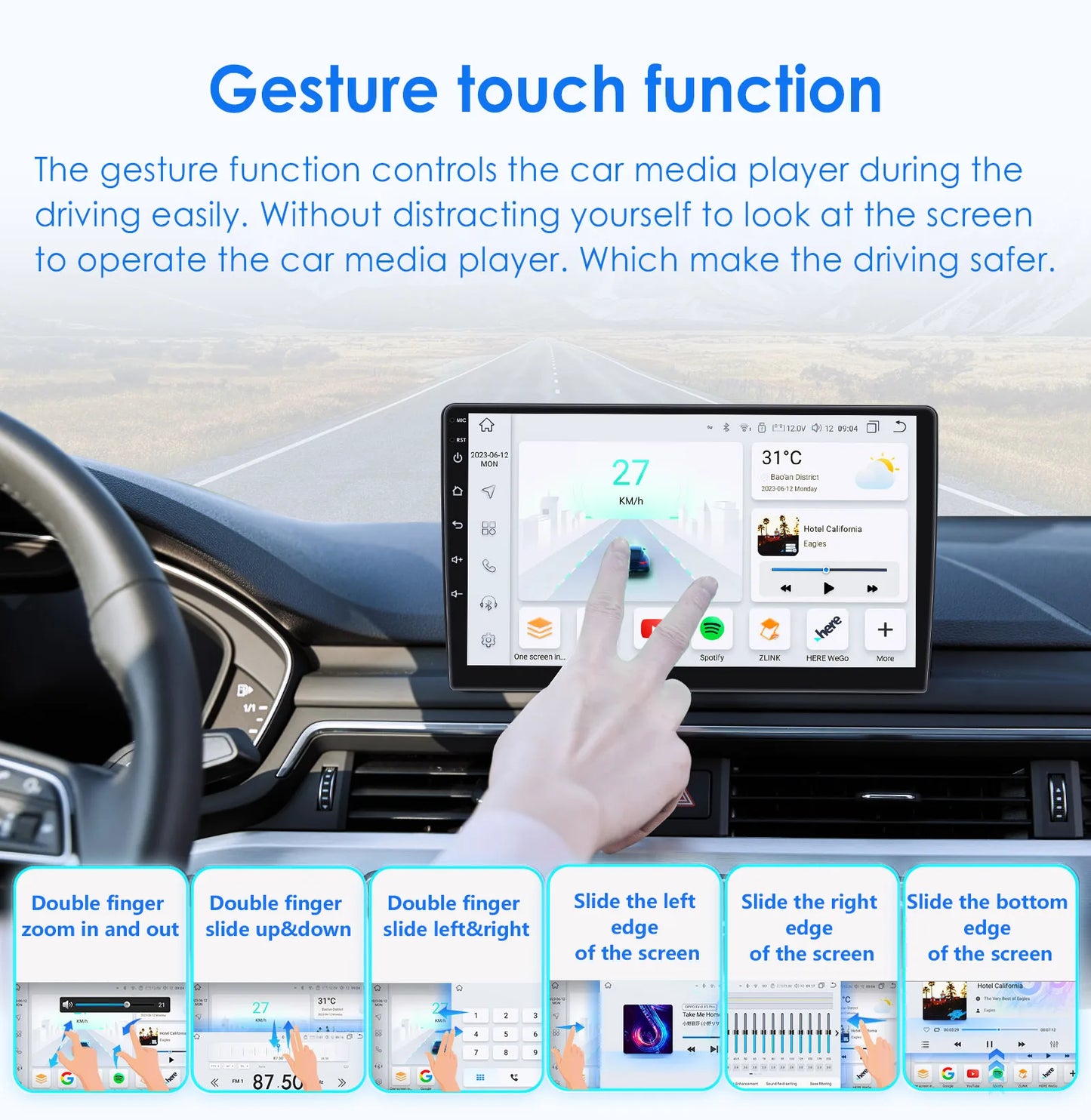 7'' 7862 Intelligent Screen 2din Android 13 Car Radio Multimedia Video Player for Universal Head Unit GPS Carplay Auto 4G RDS BT