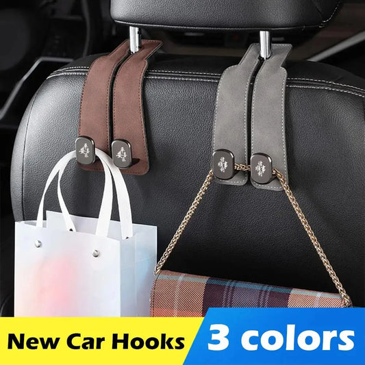 Car Seat Headrest Hook Universal Phone Holder Suede Hanging Hooks Car Interior Accessories for Tesla Kia BMW Audi2023